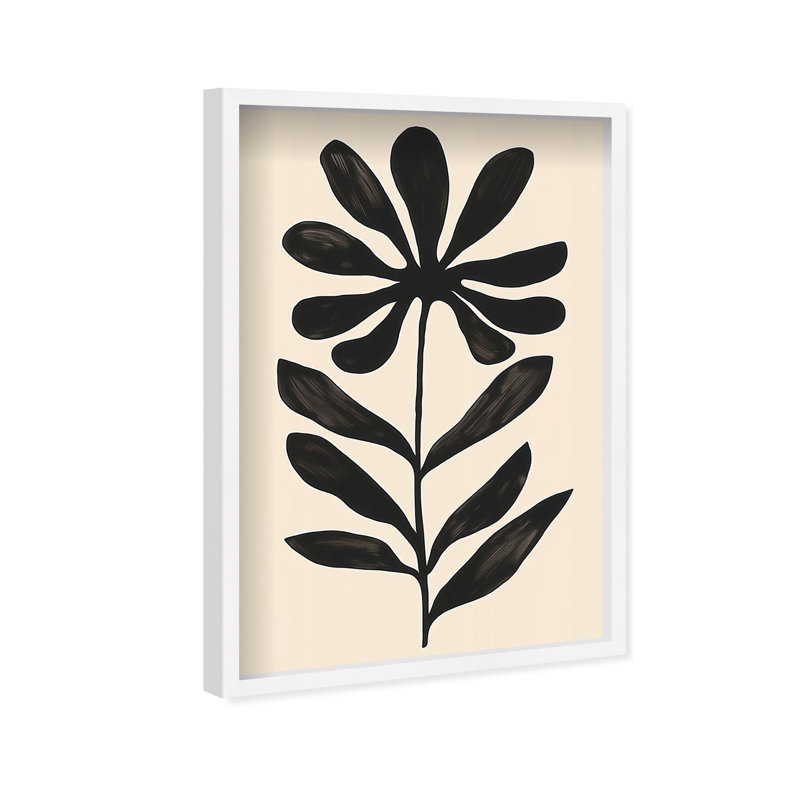 Oliver Gal Fronds of Nightfall II Abstract - Luxury Shadowbox Framed Wall Art, 37.5" H x 25.5" W, White