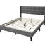 Linen Bed with Tufted Headboard-405671602-434920674