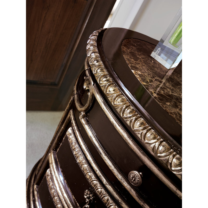 Sovereign 3-Drawer Solid Wood Nightstand in Orleans Finish with Versailles Trim