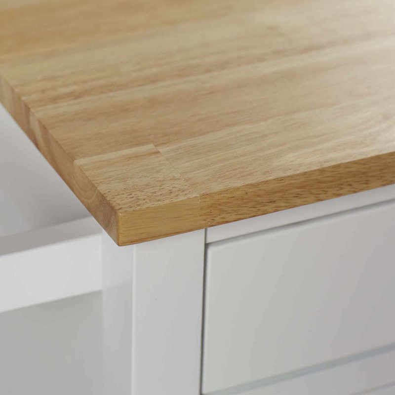 Landau Solid Wood Top Kitchen Cart
