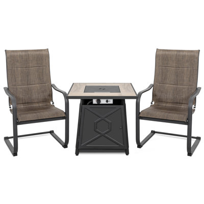 Gonsalve Square 2 - Person 28.2'' Long Fire Pit Table Dining Set