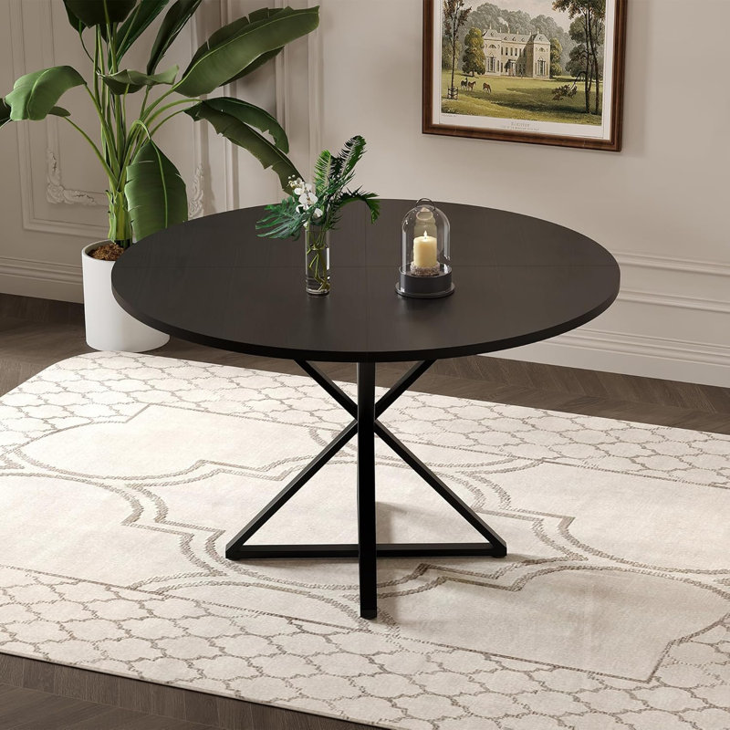 Table de salle à manger ronde pour 4, table de salle à manger 47 ", table circulaire, table de salle à manger