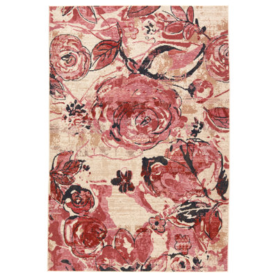 Forand Viscose Floral Indoor / Outdoor Rug