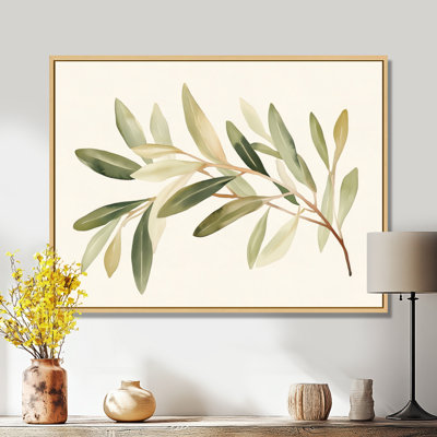 Olive Branch Whispers - Green Olive Leaves Wall Art