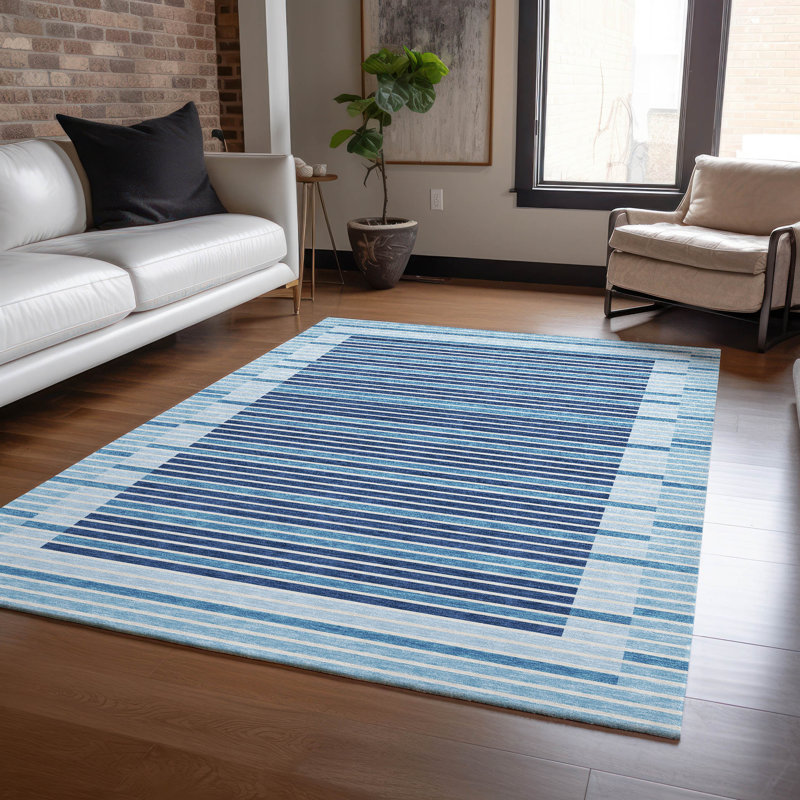 Tapis intérieur / extérieur bleu Graphyne , 5 pi x 7 pi 6 po