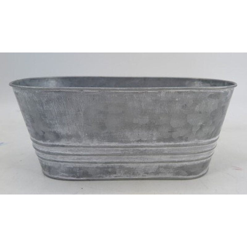 Cache-pot en métal Mcmaster, H 4,25 po x l 9,75 po x P 5,13 po, Noir