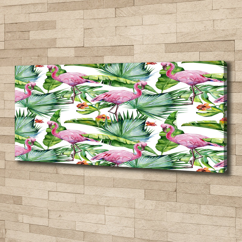 Flamingos Plants - Wrapped Canvas Print