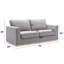 Canapé Valin 77 po, lin gris