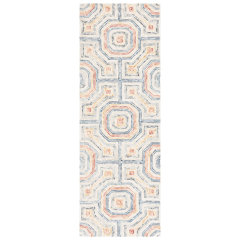 Deyoung Hand Tufted Wool Geometric Rug, Runner 2'3" x 9'