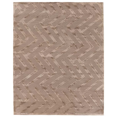 Metro-Velvet Chevron Area Rug in Beige