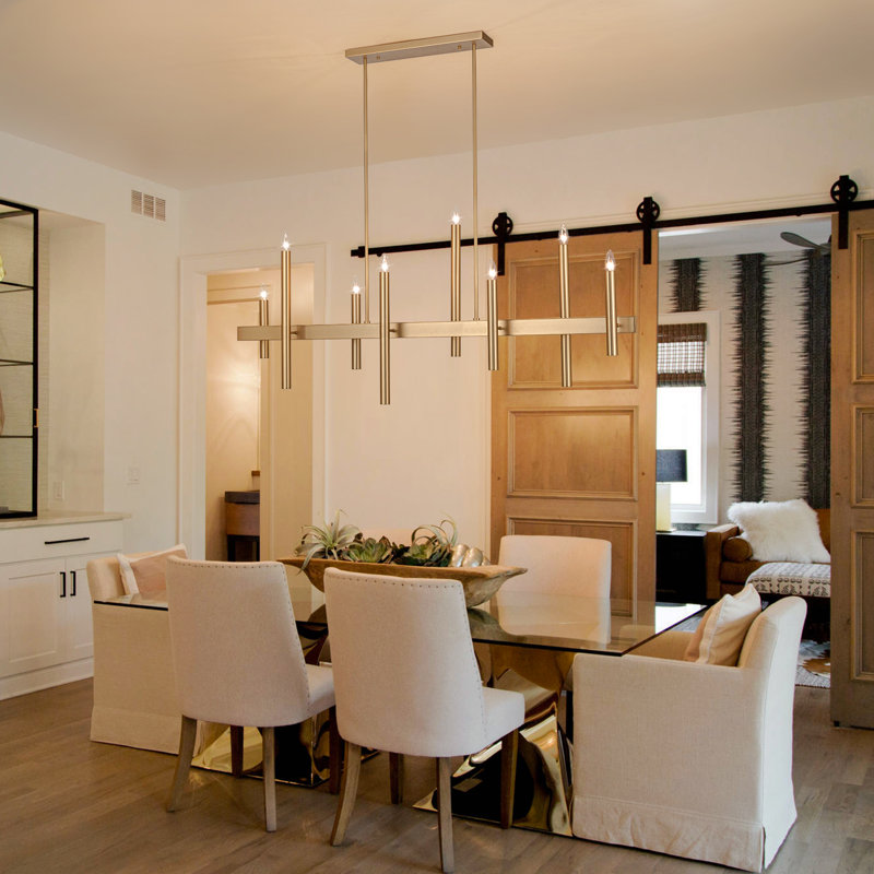 Trivon 8 - Light Dimmable Linear Kitchen Island Chandelier, Gold