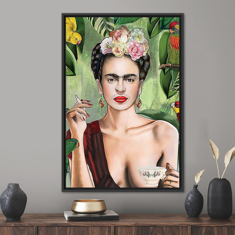 Print on Canvas, 25 cm H x 35 cm W, Framed Print without Mat, Black