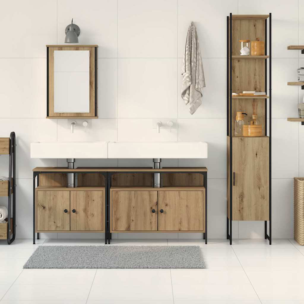 Bathroom Furniture Set 4 Pcs Old Wood 33 X 33 X 185.5 Cm