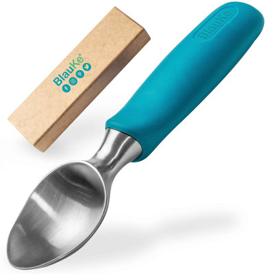  Stainless Steel Ice Cream Scoop - Professional Ice Cream Scooper with Comfortable Non-Slip Rubber Grip - Dishwasher Safe