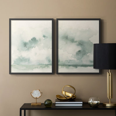 «Ocean Impression I», reproduction encadrée de qualité supérieure - prête à être accrochée - aucun clou requis - aucun clou requis