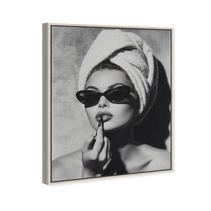 Retro Vanity Vibe Print by Oliver Gal, 31"H x 37"W, Silver Floater Frame