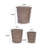 Handmade Ceramic Planter Set Of 3, 16"/13"/10" Diameter, Taupe With Horizontal Rings, For Succulents & Herbs, Indoor/Outdoor Use On Windowsill & Shelf, Breathable Clay