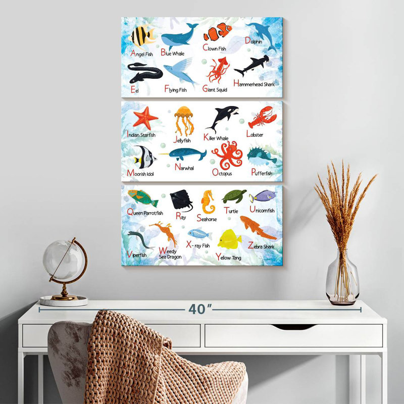 Carte de l'alphabet Sea Life, H 32 po x l 20 po