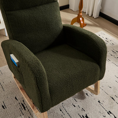 Fauteuil coulissant pour chambre de bébé avec bascule lisse, base en bois d'hévéa massif, idéal pour les coussins de densité d'appartements d'appartements, les pieds, une bonne détente