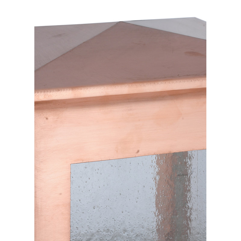Rustic Lodge Copper Metal Fence Post Cap Light