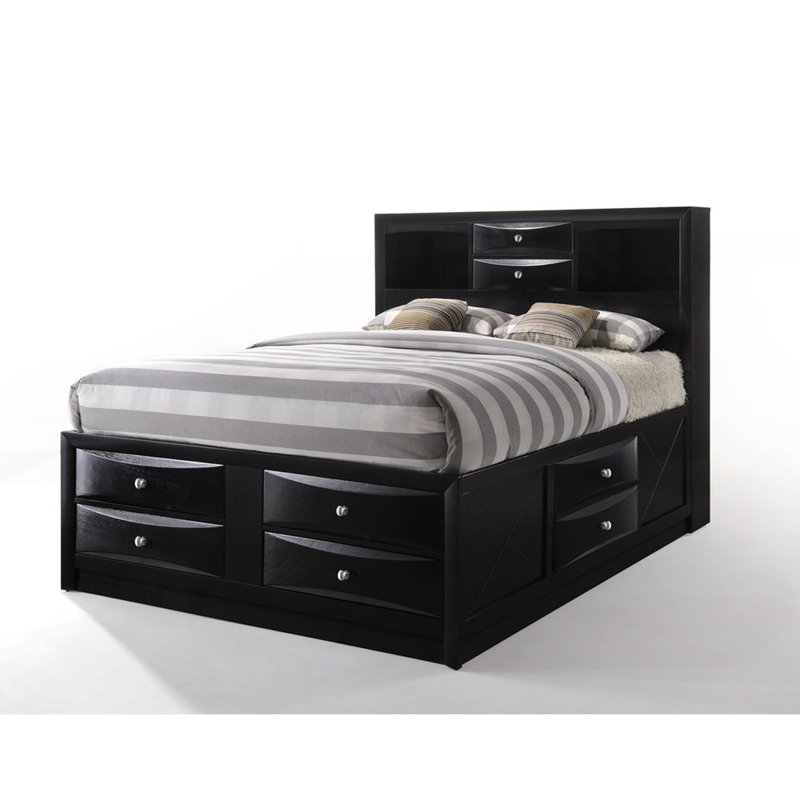 Grand lit avec rangement noir Ireland, Black