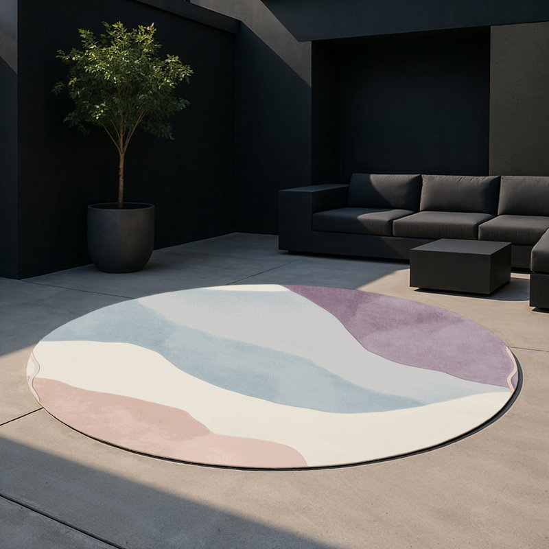 Tapis intérieur et extérieur Mist Blossom, Rond 5 pi