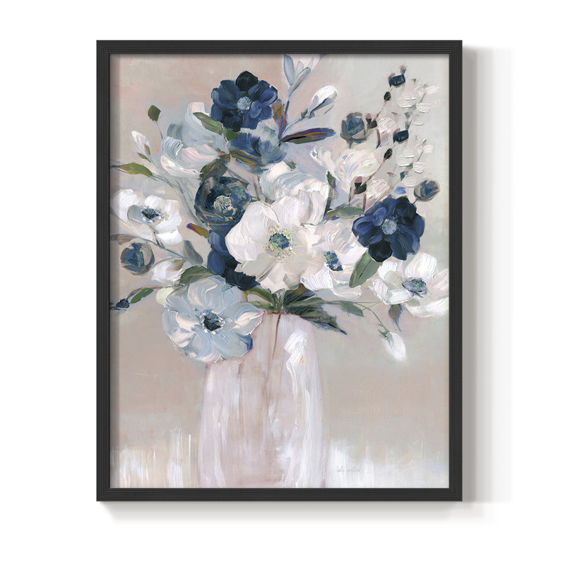 Touch of Teal Arrangement II, reproduction encadrée - bois massif, Noir, H 28 po x l 22 po