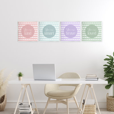 "Personal Affirmations", ensemble de 4 plaques murales inspirantes, design par Christine Simpson Art