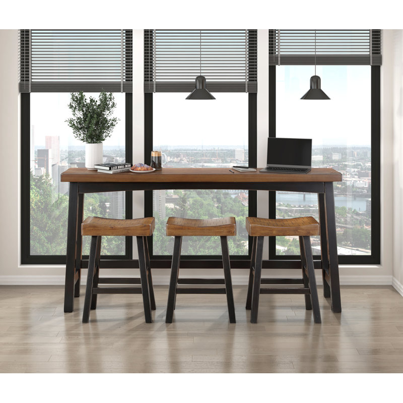 Avenlea Console Table, 36.5"H x 72"L x 18"W, Black/Brown