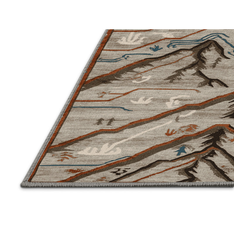 Tapis gris lavable à la machine, Carré 7 pi