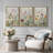 Vibrant Wildflower Green Garden Floral Boho Artwork Framed On Canvas 3 Piece Paintings Print Wall Decor-91875282-91875279