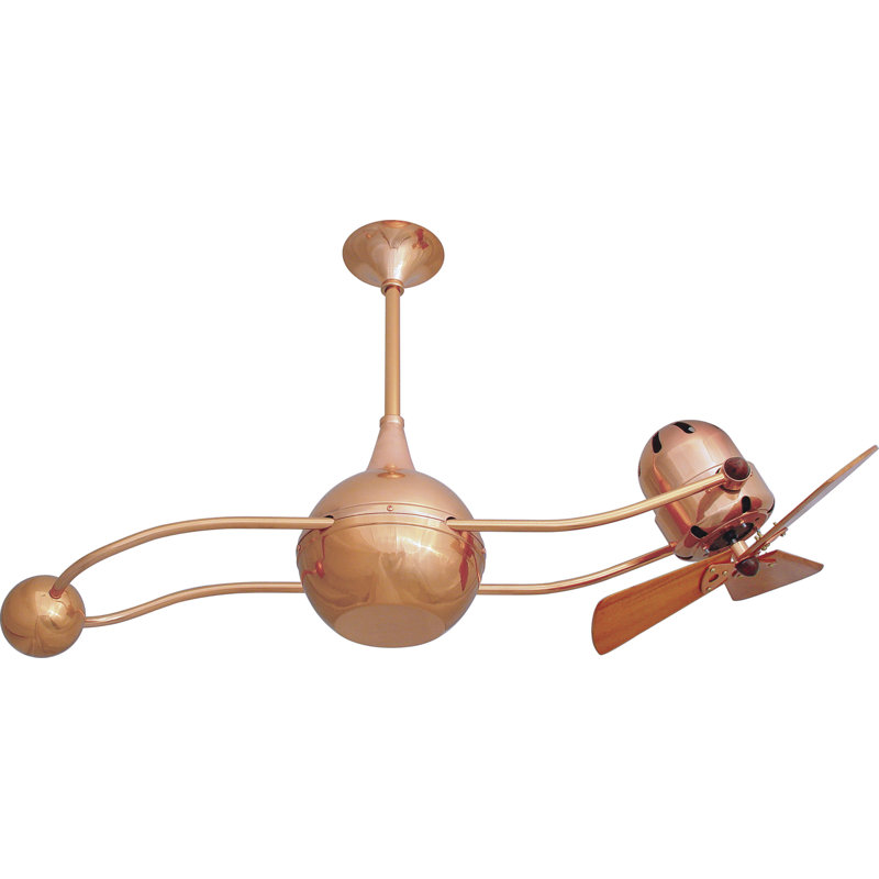 44" Brisa 2000 3 Wooden Blade Rotational Ceiling Fan, No, Polished Copper