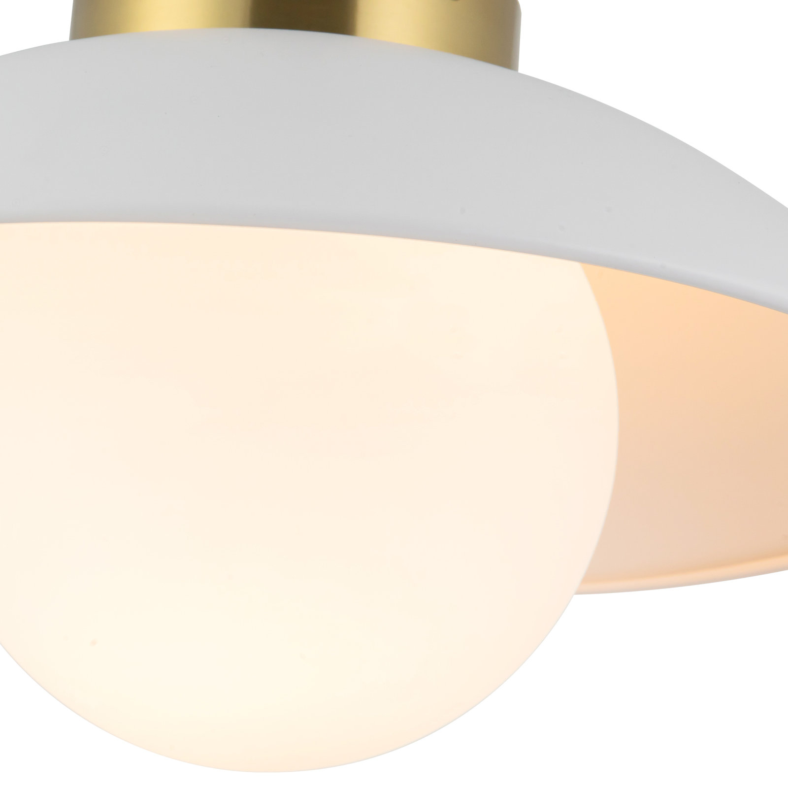 Mire 15-in Semi-Flush Mount with Opal Glass, White/Opal Glass