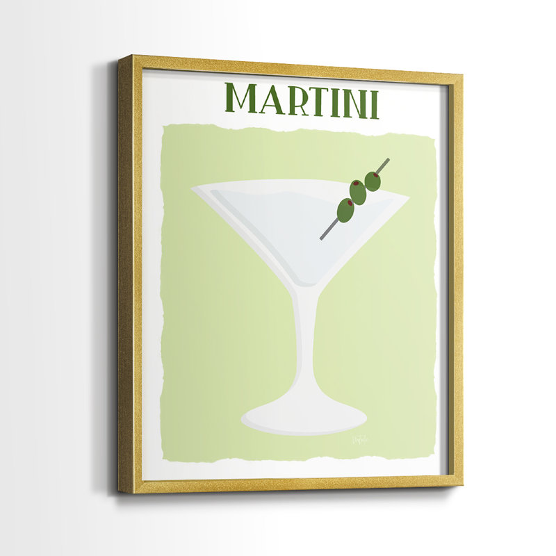 Martini - reproduction encadrée de qualité supérieure - prête à être accrochée - aucun clou requis - aucun clou requis, Doré