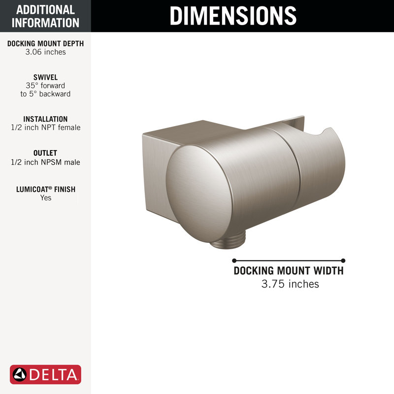 Rotating Wall Mount with Integrated Wall Supply, Lumicoat® Stainless