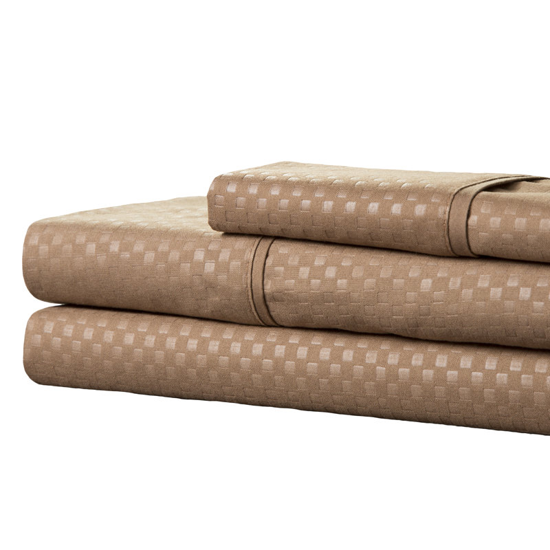 Ensemble de draps 4 pièces, Ensemble de draps pour lit simple + 1 drap-housse , Taupe