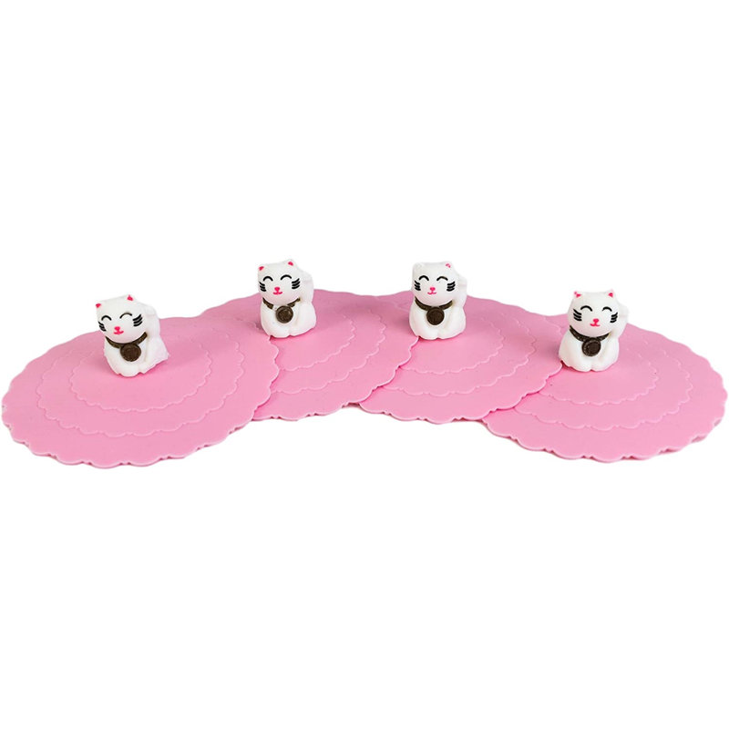 Burhan - Paquet de 4 couvercles de tasse en silicone pour animaux