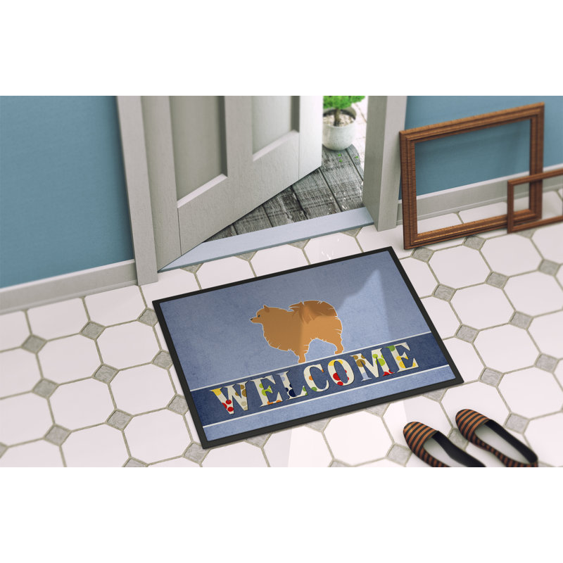 Tapis d'extérieur antidérapant Pomeranian Welcome, l 24 po x L 36 po