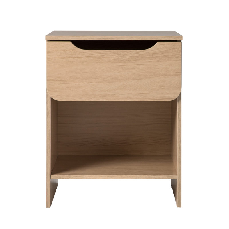 Jaqualine 1-Drawer Nightstand with Storage Cubby, Riviera