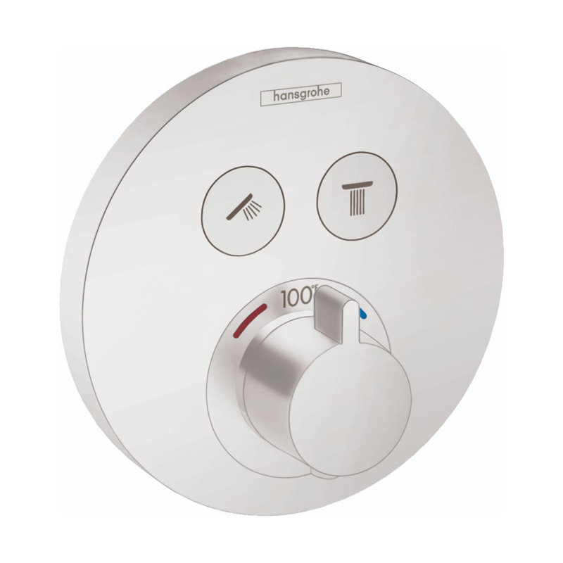 Showerselect S 1 poignée 6 pouces de large, mémoire de température, garniture de valve thermostatique seulement, avec inverseur