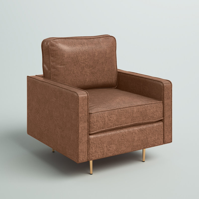 Fenske Faux Leather Armchair, Gold
