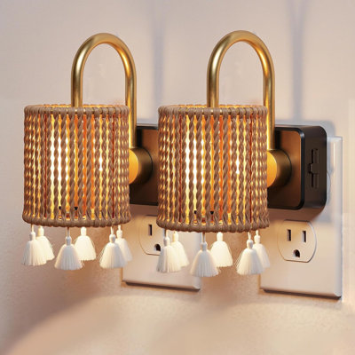 Fabric Cylinder Night Light With Tassel