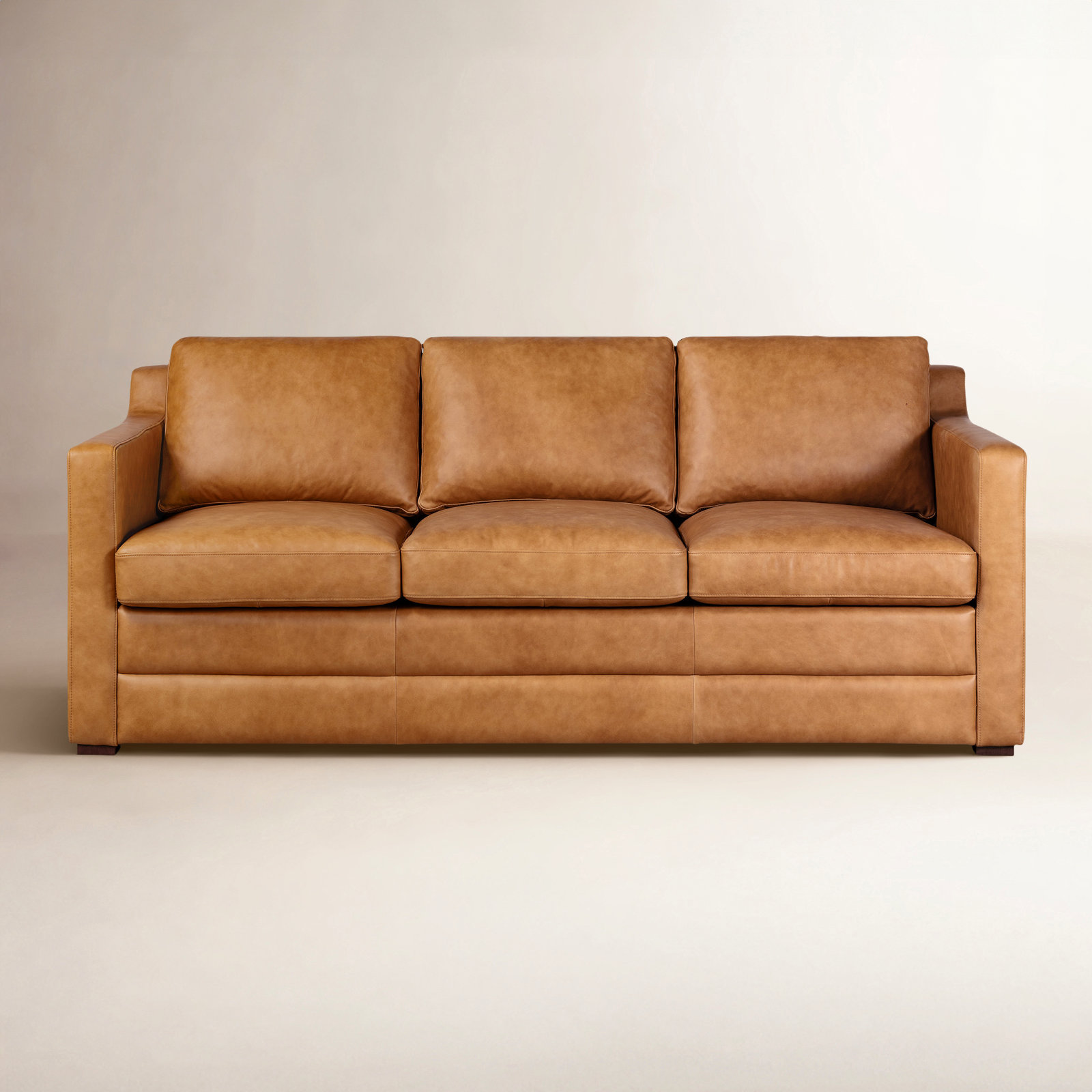 Sorrento 78" Genuine Leather Sleeper Sofa, Tan