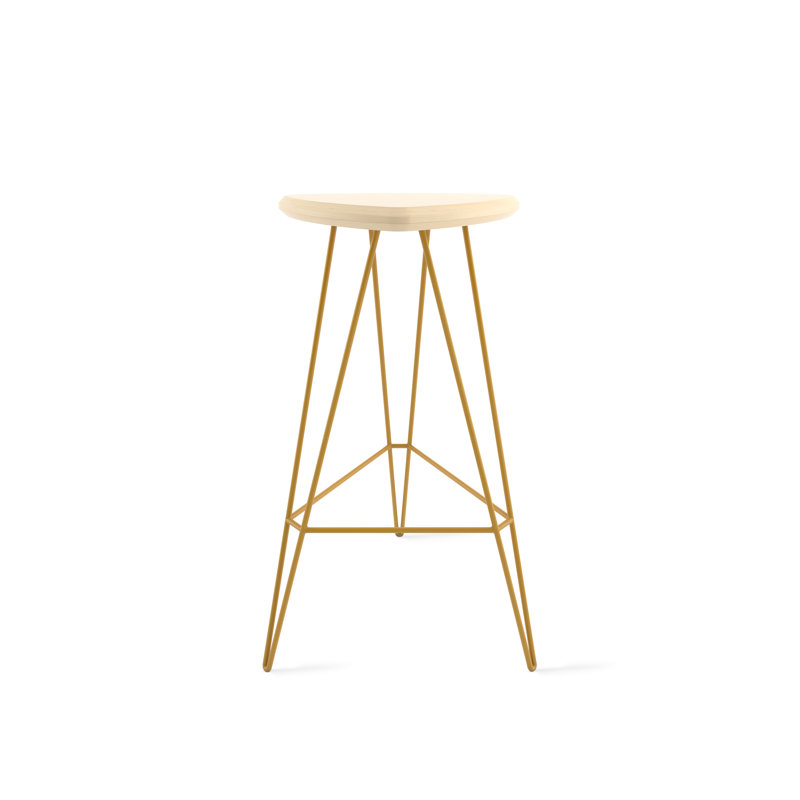 Madison Counter Stool with Metal Frame, Maple, Bar Stool (30" Seat Height), Mustard
