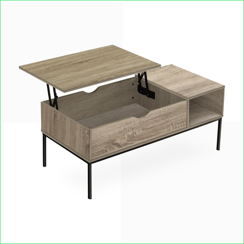 Table basse moderne 42 po - Aspect bois taupe foncé