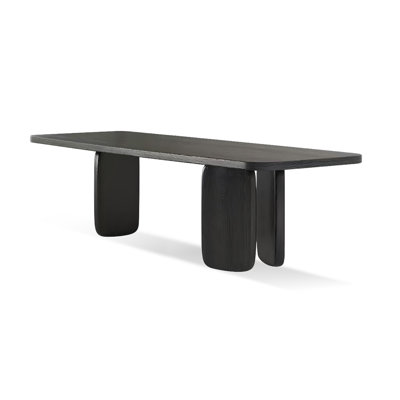 Black Rectangular Solid wood Butterfly Leaf  Dining Table