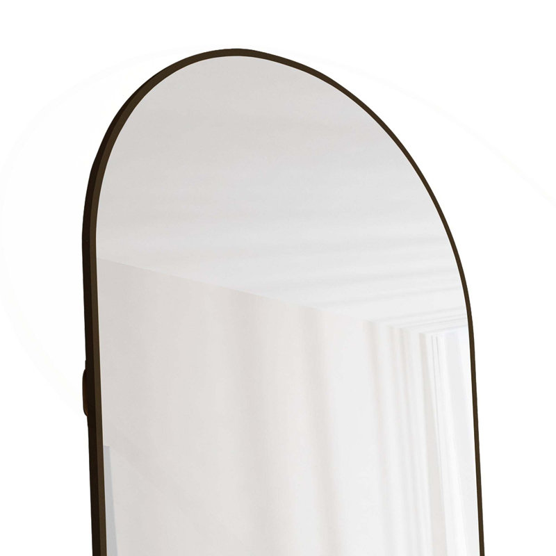 The 4St Generation Floor Mounted Full Length Aluminum Alloy Frame Mirrors, Black