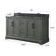 Ensemble de meuble-lavabo autoportant à double cuve 60 "avec plateau Komarek-1815413355