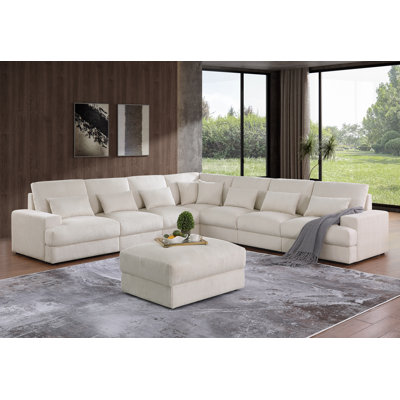 Canapé modulaire en forme de U 135,7 po avec repose-pieds amovible