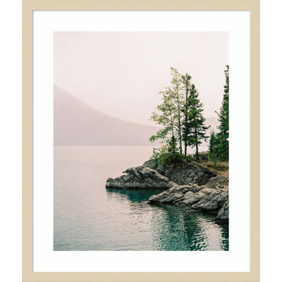 Smoky Lake Day by Justine Milton Wood Framed Wall Art Print